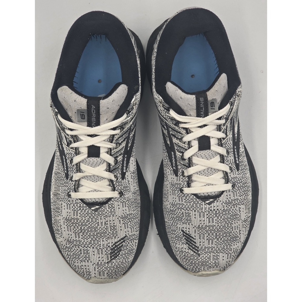 Brooks Adrenaline GTS 19 Womens 9 B Shoes Heathered Black White Running Sneakers - Picture 8 of 12